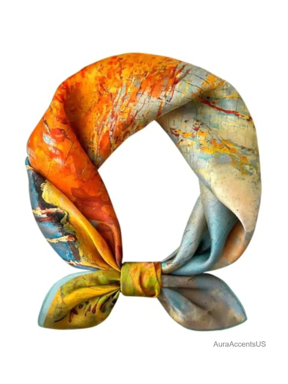 Polyester Paisley Bandana Scarf Fashion Silk Satin Headscarf Lightweight Square